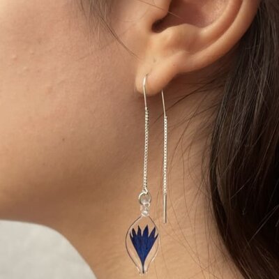 boucles d oreilles bleuet