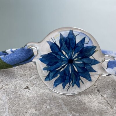 bracelet nigelle de damas bleue le petit jardin bijoux.com